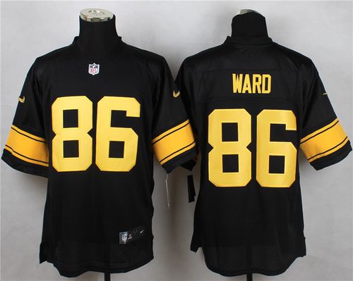 Nike Steelers #86 Hines Ward Black(Gold No.) Men's Stitched NFL Elite Jersey